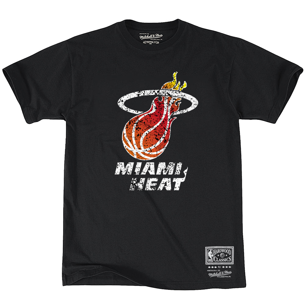 MIAMI HEAT DISTRESSED LOGO T-SHIRT